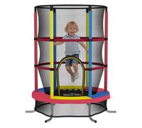 HOMCOM Cama Elástica Infantil, Ø160 cm, Trampolín para Niños de 3-6 Años con Red de Seguridad, Patas en Forma de L, Carga 45 kg, para Interior y Exterior, Multicolor