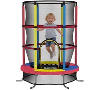HOMCOM Cama Elástica Infantil, Ø160 cm, Trampolín para Niños de 3-6 Años con Red de Seguridad, Patas en Forma de L, Carga 45 kg, para Interior y Exterior, Multicolor