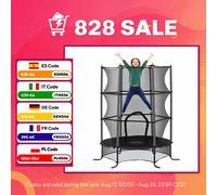 Homcom cama elástica infantil ø163x190 cm trampolín para niños de +3 años con red de seguridad y marco de acero carga 50 kg para interior y exterior negro 163 cm