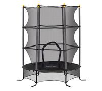 Homcom cama elástica infantil ø163x190 cm trampolín para niños de +3 años con red de seguridad y marco de acero carga 50 kg para interior y exterior negro 163 cm