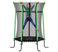 HOMCOM Cama Elástica Infantil de Jardín Ø163,5x190 cm Trampolín para Niños de +3 Años con Red de Seguridad y Marco de Acero para Interior Exterior Carga 50 kg Verde