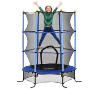 HOMCOM Cama Elástica Infantil Ø163 cm con Red de Seguridad Blue and Black