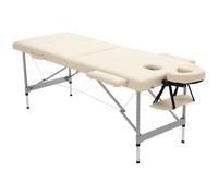 HOMCOM Camilla de Masaje Plegable Altura Ajustable 185x70x58-82 cm Beige | Mesa de Masaje Portátil, 7 Posiciones, Reposacabezas, Marco de Aleación de Aluminio, para Fisioterapia, Carga 130 kg
