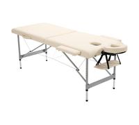 Homcom camilla de masaje plegable mesa de masaje portátil con altura ajustable en 7 posiciones reposacabezas y marco de aleación de aluminio para fisioterapia carga 130 kg 186x71x62-83 cm beige