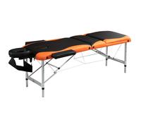 HOMCOM Camilla de Masaje Plegable y Portátil 215x60x61-84cm Mesa Ajustable en Altura con Reposacabezas y Apoyabrazos para Tatuaje Fisioterapia Negro y Naranja Aosom España