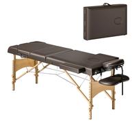 HOMCOM Camilla Masaje Plegable Portátil Madera 215x60x62-89 cm Negro