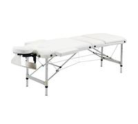 HOMCOM Camilla Masaje Plegable con Altura Ajustable 3 Zonas Blanco