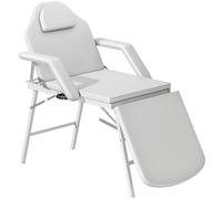 HOMCOM Camilla Masaje Plegable Portátil de 3 Zonas con Respaldo Ajustable Reposacabezas Reposabrazos 182x82x68 cm Blanco
