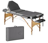 HOMCOM Camilla Masaje Plegable Portátil Madera 215x60x62-89 cm Gris
