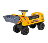 HOMCOM Camion Correpasillos Tractor sin Pedales 70x26x37 cm Amarillo | para Niños de 2-3 Años, con Pala Excavadora, Espacio de Almacenaje Oculto, Bocina
