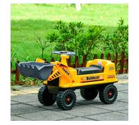 HOMCOM Camion Correpasillos Tractor sin Pedales para Niños de 2-3 Años con Pala Excavadora Espacio de Almacenaje Oculto y Bocina 70x26x37 cm Amarillo