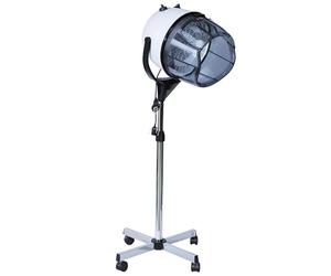 HOMCOM Campana Casco Secador De Pelo 80w Secador De Peluqueria Con Capucha Y Tripode, Blanco