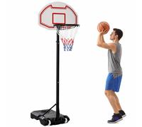 HOMCOM Canasta de Baloncesto Ajustable 194-249 cm con Base Rellenable Ruedas de Transporte Multicolor Aosom España