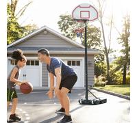 HOMCOM Canasta de Baloncesto Ajustable de 194-249cm con Base Rellenable y Ruedas
