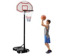 HOMCOM Canasta de Baloncesto Ajustable 194-249 cm con Base Rellenable Ruedas de Transporte Multicolor Aosom España