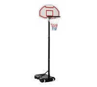 HOMCOM Canasta de Baloncesto con Altura Ajustable de 155-210 cm Canasta Portátil con Ruedas de Transporte y Base Rellenable de Agua 30 kg o Arena 35 kg para Niños Adultos Exterior Interior Multicolor