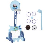 HOMCOM Canasta de Baloncesto con Soporte Portería y Juego de Golf +3 Años Azul