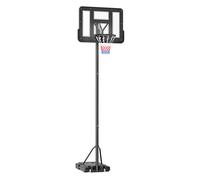 Homcom canasta de baloncesto de exterior con altura ajustable 220-365 cm aro de baloncesto portátil con soporte canasta de baloncesto con ruedas base rellenable negro 75 cm