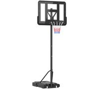 HOMCOM Canasta de Baloncesto de Exterior con Altura Ajustable 220-365 cm Negro