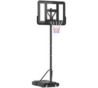 HOMCOM Canasta de Baloncesto de Exterior con Altura Ajustable 220-365 cm Negro