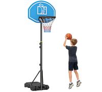 HOMCOM Canasta de Baloncesto para Exterior Altura Ajustable 160-210 cm Negro azul y negro