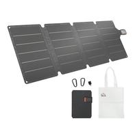 HOMCOM Cargador solar plegable 36W panel solar portátil con puertos Tipo-C y USB-a IP67 impermeable para teléfono, actividades al aire libre, camping, senderismo, gris.