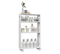 Homcom carrito auxiliar con ruedas carrito de cocina de 3 niveles con barandillas laterales y asas para comedor sala baño 45x15x80 cm blanco 15 cm