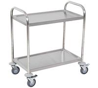 HOMCOM Carrito Auxiliar con Ruedas de Acero In 80x45x82 cm Plata