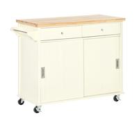 HOMCOM Carrito de Cocina con Puertas Correderas 2 Cajones y Barra