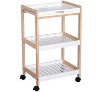 HOMCOM Carrito de cocina móvil de 3 estantes Blanco 46 x 35 x 74.5 cm