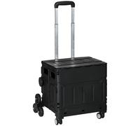 HOMCOM Carrito de Compra Sube Escaleras plegable Mango telescópico soporta hasta 65 kilos Negro Aosom España