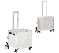 HOMCOM Carrito de Compras Plegable Sube escaleras 52x48x100 cm Blanco