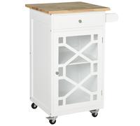 HOMCOM Carrito de servicio - carrito de cocina con ruedas - cajón armario porta-toallas - Blanco Aosom España