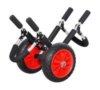 Homcom carrito de tablas de surf carrito de transporte plegable con 2 ruedas carga 45 kg y marco de aluminio para tablas de surf con espesor inferior a 12,5 cm 64x55x38,5 cm negro y rojo 64 cm