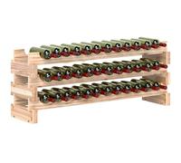 HOMCOM Casier à bouteilles pour 36 bouteilles, étagère à vin avec 3 niveaux modulable et superposable, casier à vin en bois de sapin massif, pour cave, bares, sous-sols, 114×28×42,5cm, bois naturel