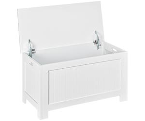 HOMCOM Casillero en Madera de almacenaje de Ropa Juguetes Baúl Madera para Salón Habitación y Baño Carga de 20kg Blanco 81x40x46cm Aosom España