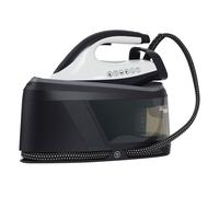 Homcom centro de planchado 2800w 100 g/min 8 bares función eco suela de cerámica doble capa planchado vertical potente apagado automático sistema antical autolimpieza depósito extraíble 2 l azul