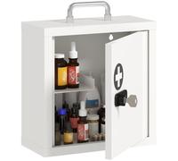 HOMCOM Cerradura de pared con combinación para botiquín (30 x 14 x 30 cm), color blanco
