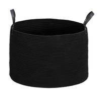 HOMCOM Cesto de ropa 88 L cesta de ropa en algodón con asas plegable 56x35,5 cm Negro Aosom España