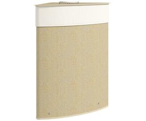 HOMCOM Cesto de Ropa de Bambú 55L, Cesto Triángulo con Bolsa Desmontable y Lavable, Tapa, Asa, 35x35x60cm, Natural