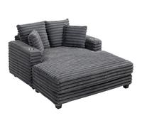 HOMCOM Chaiselongue 2 plazas sofá cama grande 134 x 151 cm con portavasos para salón, gris Aosom España