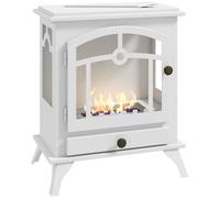 Homcom Chimenea De Bioetanol Con Tanque De 0,9 L 45x28x54 Cm Blanco