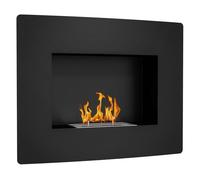 Homcom chimenea de bioetanol de pared estufa de bioetanol curva con tanque de 0,9 l apagallamas de acero inoxidable tiempo de combustión 3,3h para interiores 15-20 m² 66x16x52 cm negro