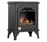 Homcom chimenea de bioetanol de pie 7000 btu estufa de bioetanol con tanque de 1,2 l apagallamas de acero inoxidable tiempo de combustión 3h para interiores 20-25 m² 41x25x54 cm negro