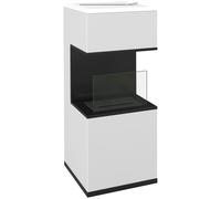 HOMCOM Chimenea de bioetanol de sobre pies con quemador 1,2L, aproximadamente 3H de duración de combustión, cobertura 20 a 25 m² en acero