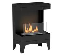 Homcom chimenea de bioetanol estufa de bioetanol de pie con tanque de 0,9 l apagallamas de acero inoxidable tiempo de combustión 3,3h para interiores 15-20 m² 38x22x54 cm negro 22 cm