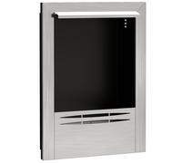 HOMCOM Chimenea de etanol en acero inoxidable, capacidad de 0,9 litros, vidrio templado, hasta 3,3 horas de combustión, plateada