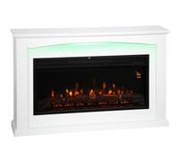HOMCOM Chimenea Eléctrica 1000/2000 W Chimenea Decorativa Falsa Efecto Llama con 5 Niveles de Luminosidad Ajustables 121x25x77 cm Blanco Aosom España