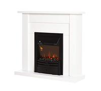 HOMCOM Chimenea Eléctrica 1000/2000W Decorativa para 20-25 ㎡ Blanco