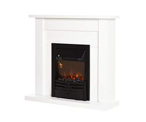 HOMCOM Chimenea Eléctrica 1000/2000W Decorativa para 20-25 ㎡ Blanco